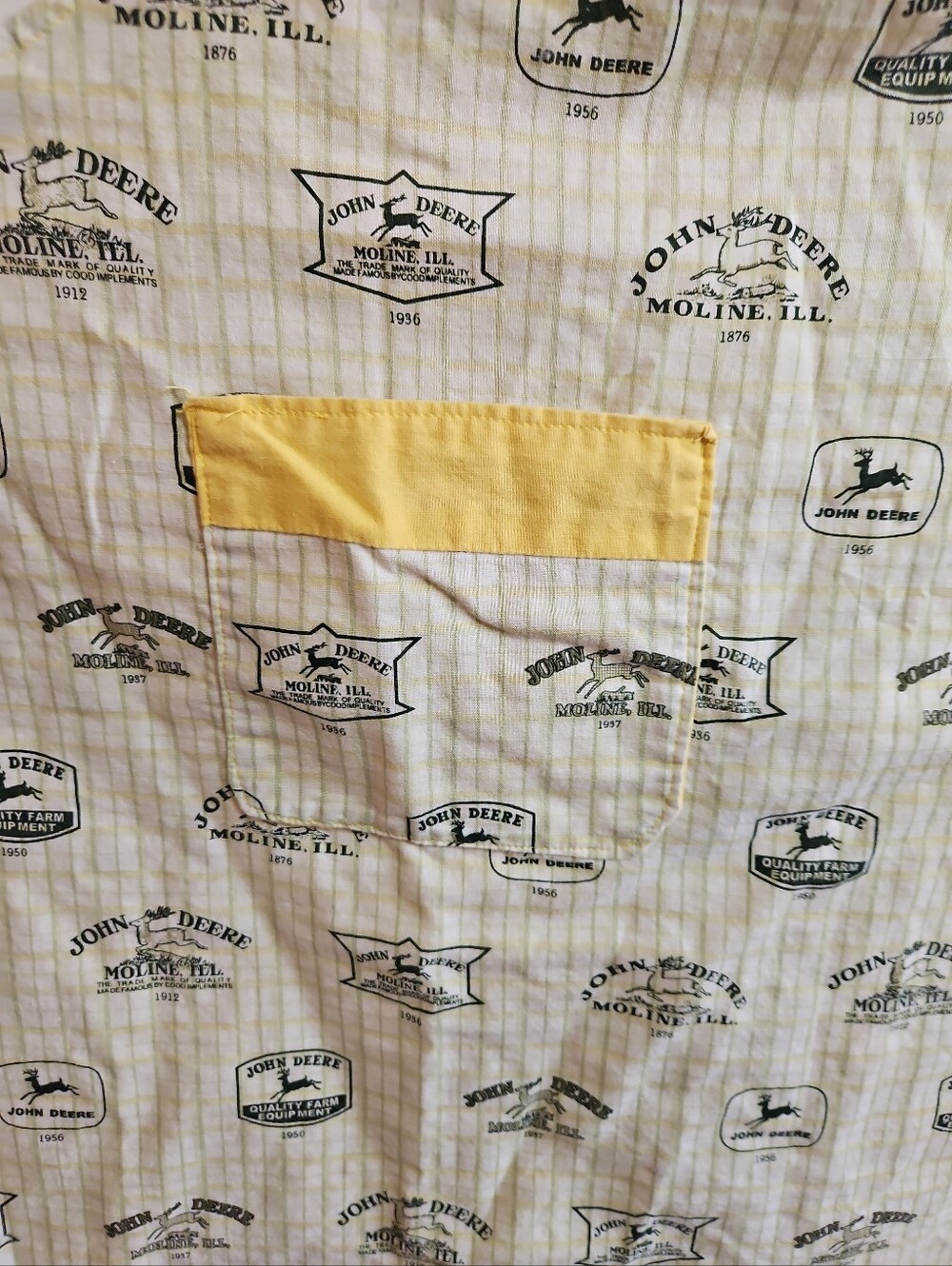 John Deere Tractor BBQ / Kitchen Apron Yellow Green Tractors Handmade